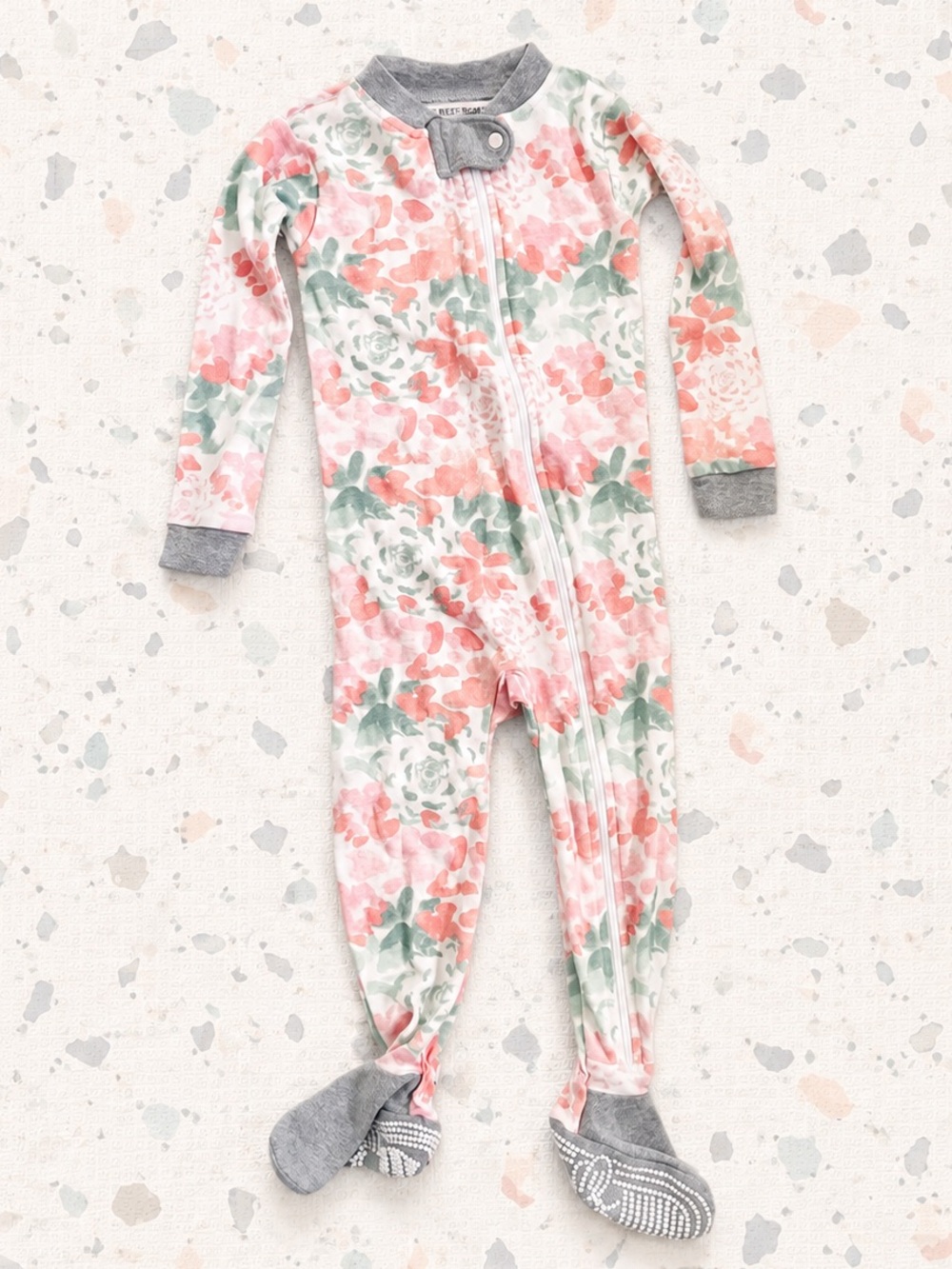 Burt's Bees Girl’s Baby Organic Cotton Footie Sleeper Zip-Up Pajamas - 18 Months